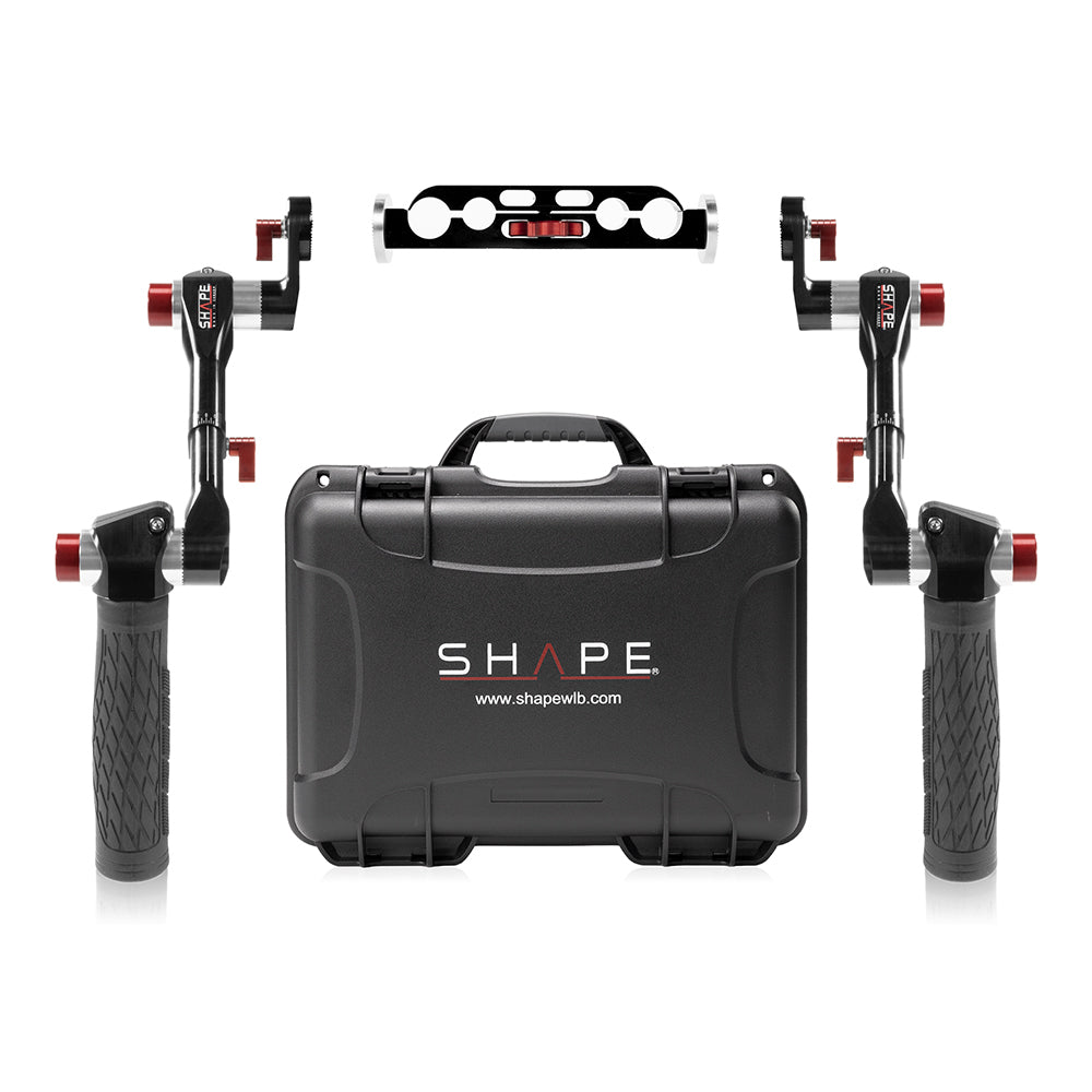 Telescopic handle Arri rosette with rod bloc and shock-resistant case