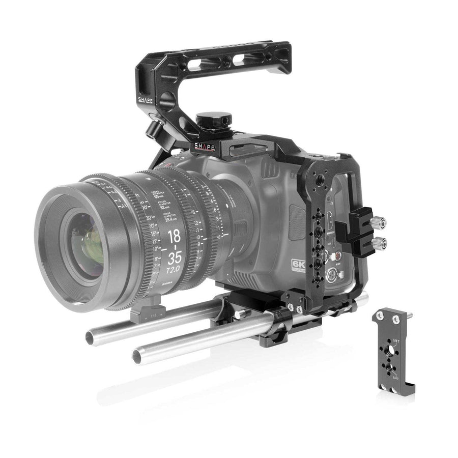 Blackmagic Cinema Camera 6K/6K Pro/6K G2 Cage with Top handle & 15mm LWS Rod System. 01_SHAPE_Blackmagic_Cinema_Camera_6K_6K_PRO_6K_G2_Camera_Cage__Top_Handle_and_Rod_Bloc_System