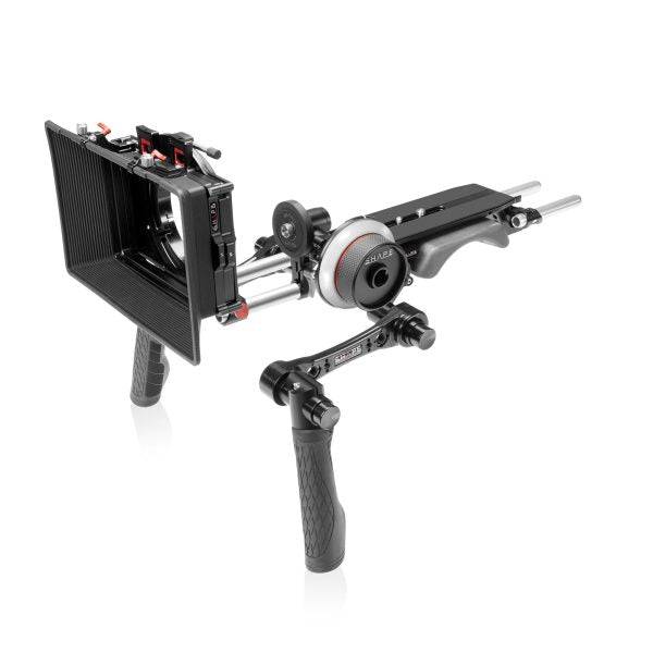 Compact Universal shoulder baseplate (BP20) with follow focus, HAND15 shadow and matte box kit 01_SHAPE_Compact_Universal_Shoulder_Baseplate_Kit