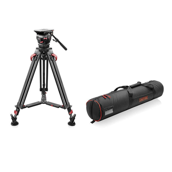 FOCUS 12 Fluid Head with Red Lock Legs Mid-Level Spreader