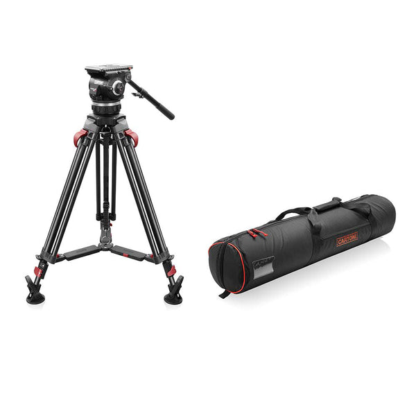 FOCUS 18 Fluid Head with Red Lock Legs Mid-Level Spreader