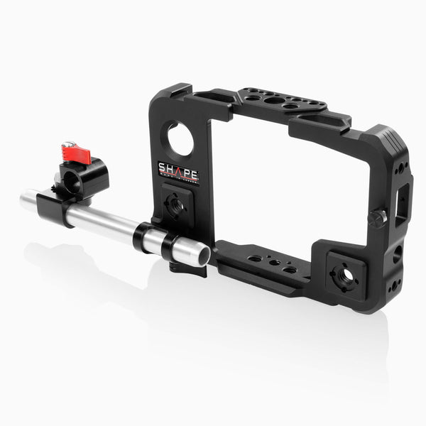 Atomos Shinobi monitor with 15 mm LWS swivel rod clamp
