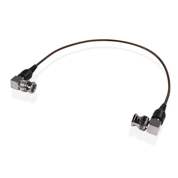 Skinny 90-degree BNC cable 12 inches black