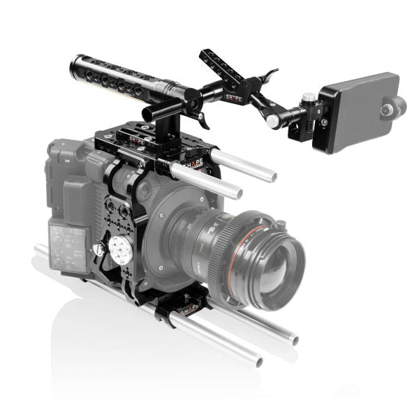 Canon C500 Mark II, C300 Mark III cage and handle with EVF mount 02_SHAPE_Canon_C500_MKII_C300_MKIII_Camera_Cage__Top_Handle__Rod_Bloc_System_and_View_Finder_Mount