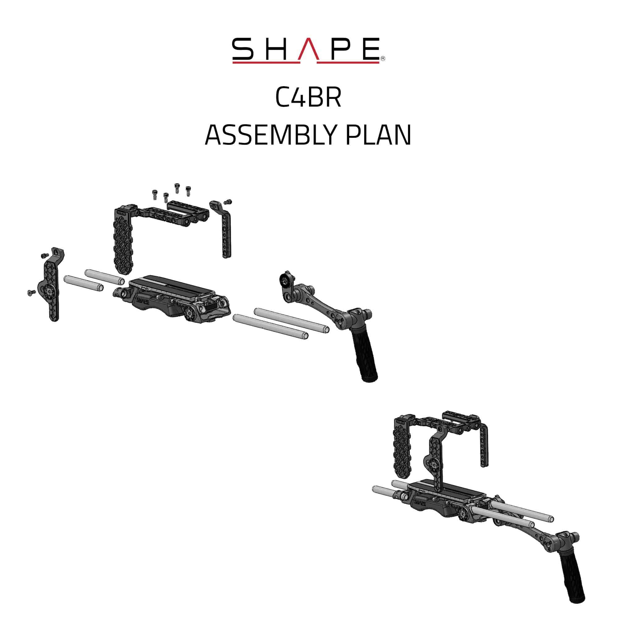 Canon C400 Camera Cage Baseplate with Handle 03_SHAPE_Canon_C400_Camera_Cage_Baseplate_with_Handle