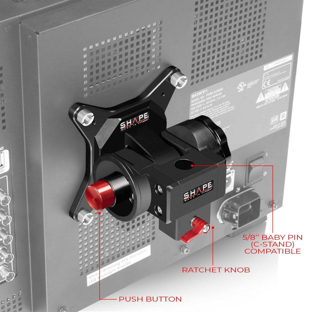 Push Button Vesa Monitor Mount For C-Stand and Baby Pin 03_SHAPE_Monitor_Support_Mount_Vesa_with_Push_Button