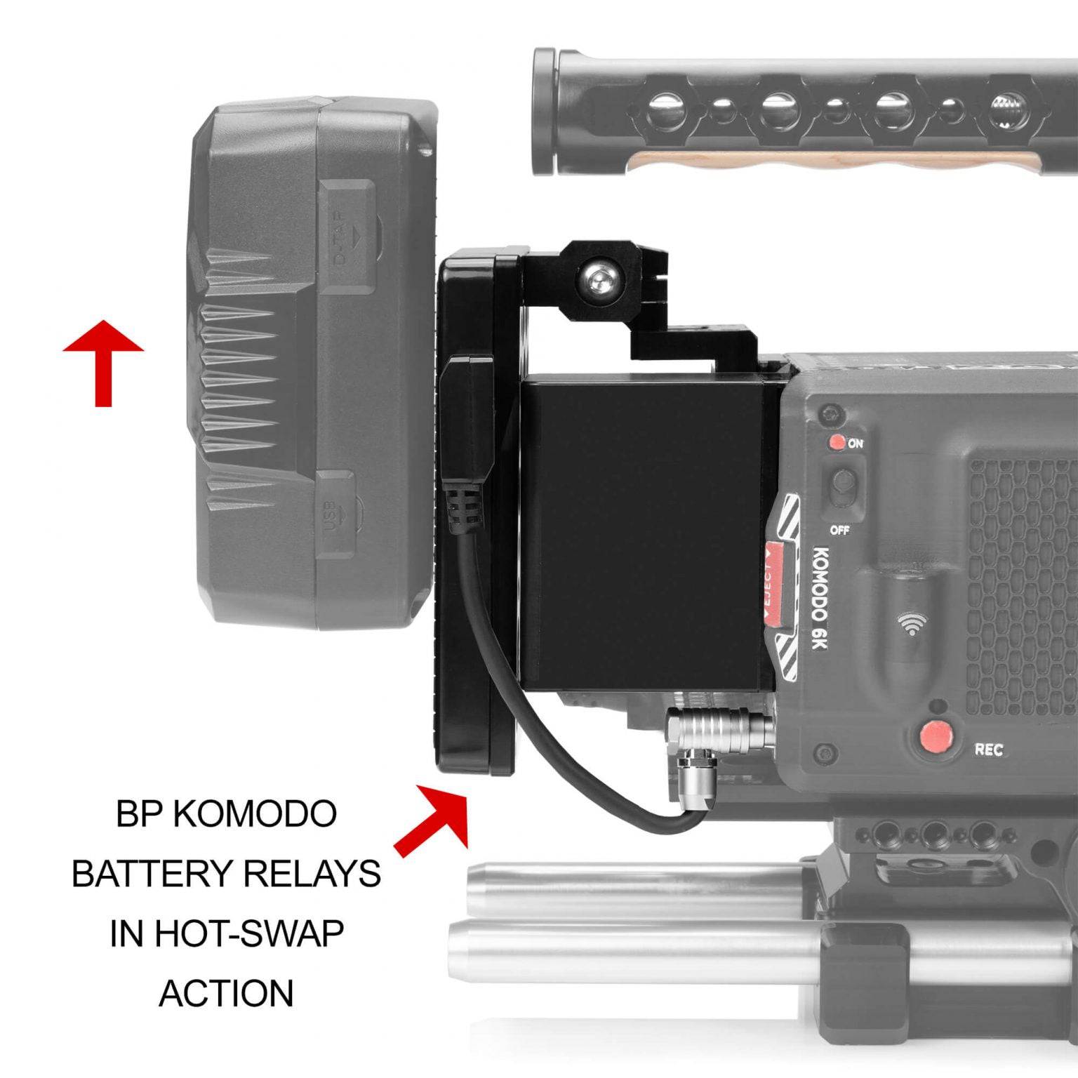 RED® KOMODO™ & KOMODO™ 6K PRODUCTION PACK Gold Mount pivoting battery plate 03_SHAPE_RED__KOMODO____KOMODO__6K_Production_Pack__Pivoting_Gold_Mount_Battery_Plate