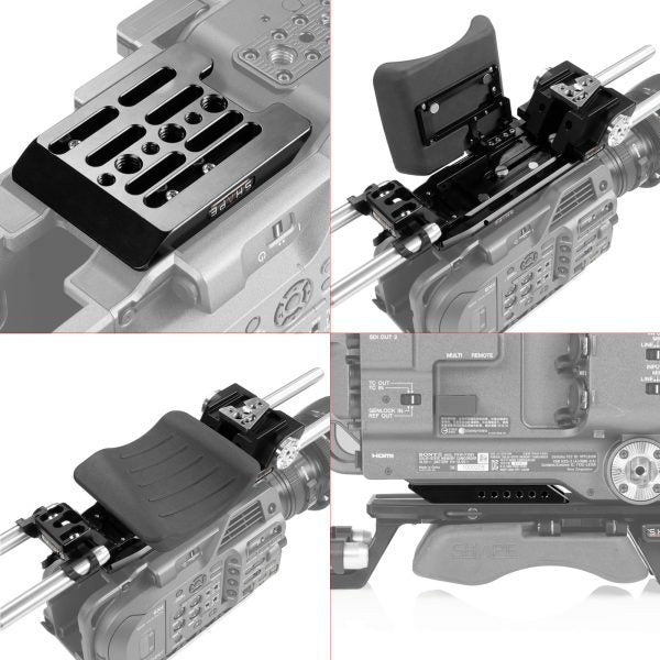 Sony FX9 baseplate, cage, top handle, long VF, 4x5.6 matte box, follow focus pro 03_SHAPE_Sony_FX9_Camera_Bundle_Rig_Kit