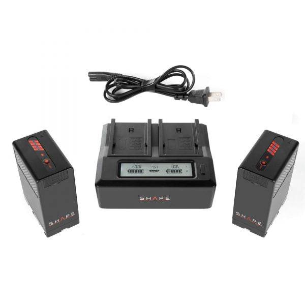 BP-U65 lithium-ion two batteries with dual LCD charger 04_SHAPE_Sony_BP-U65_Batteries_with_Dual_LCD_Charger