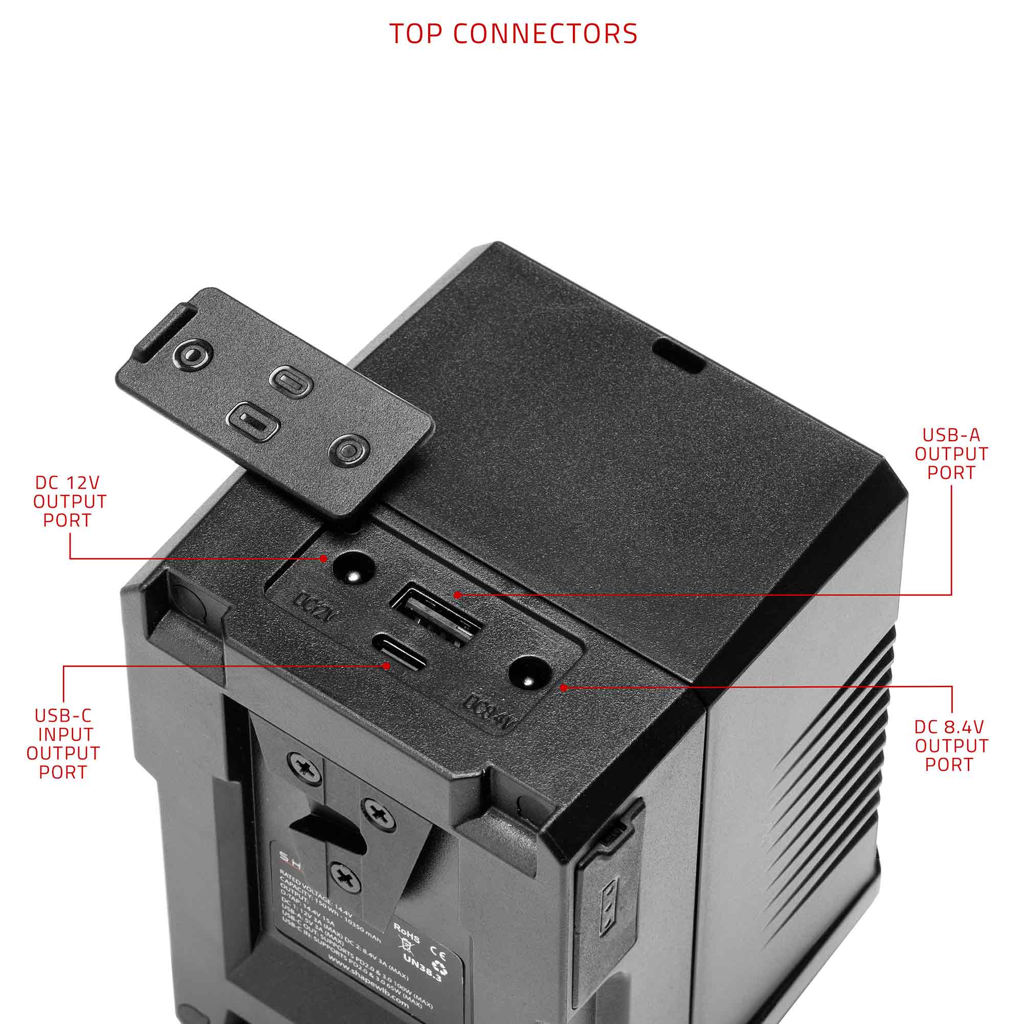 Mini 150 Wh V-Mount battery USB-C Input/Output 05_SHAPE_Mini_150_Wh_V-Mount_battery_USB-C_Input_Output