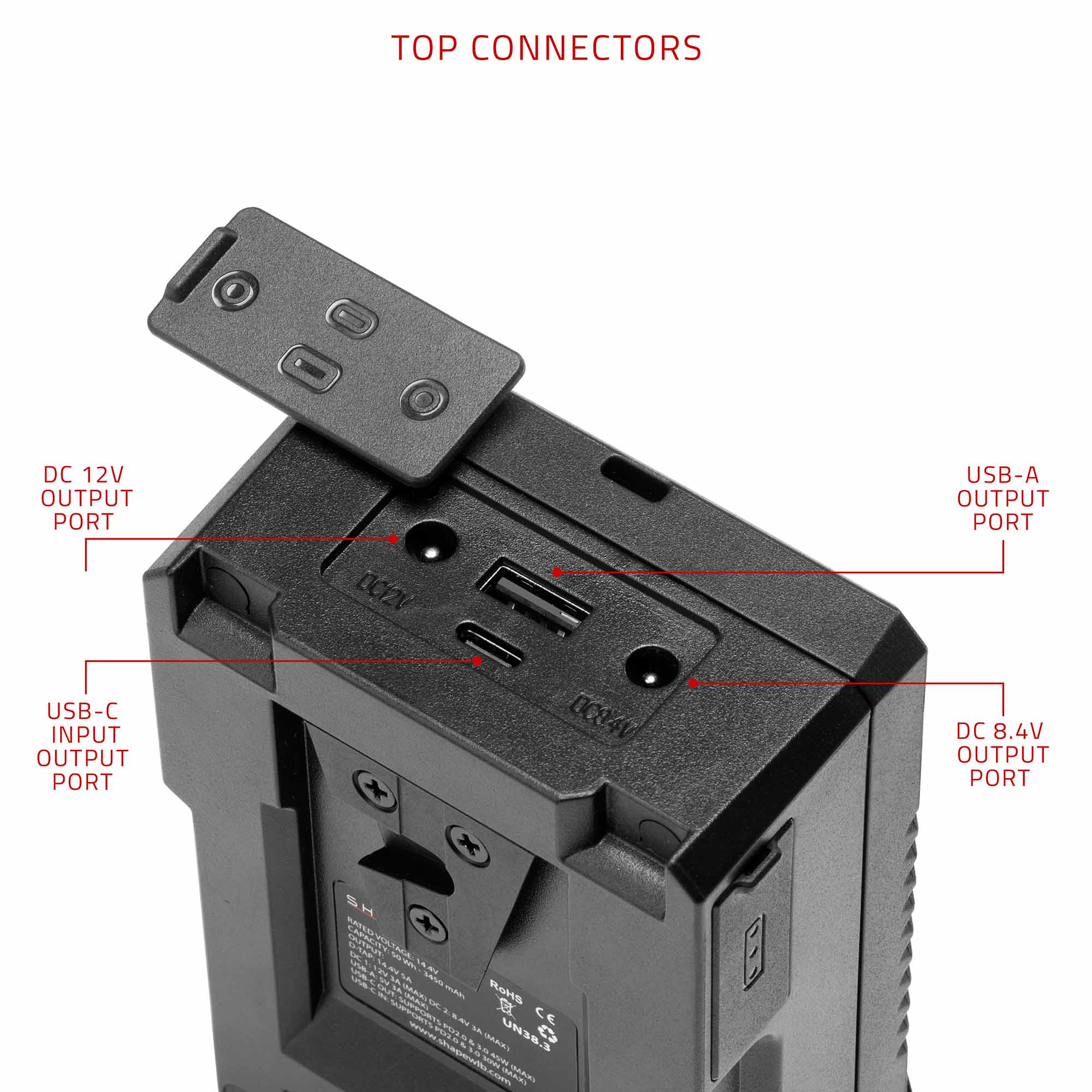 Mini 50 Wh V-Mount battery USB-C Input/Output 05_SHAPE_Mini_50Wh_V-Mount_battery_USB-C_Input_Output