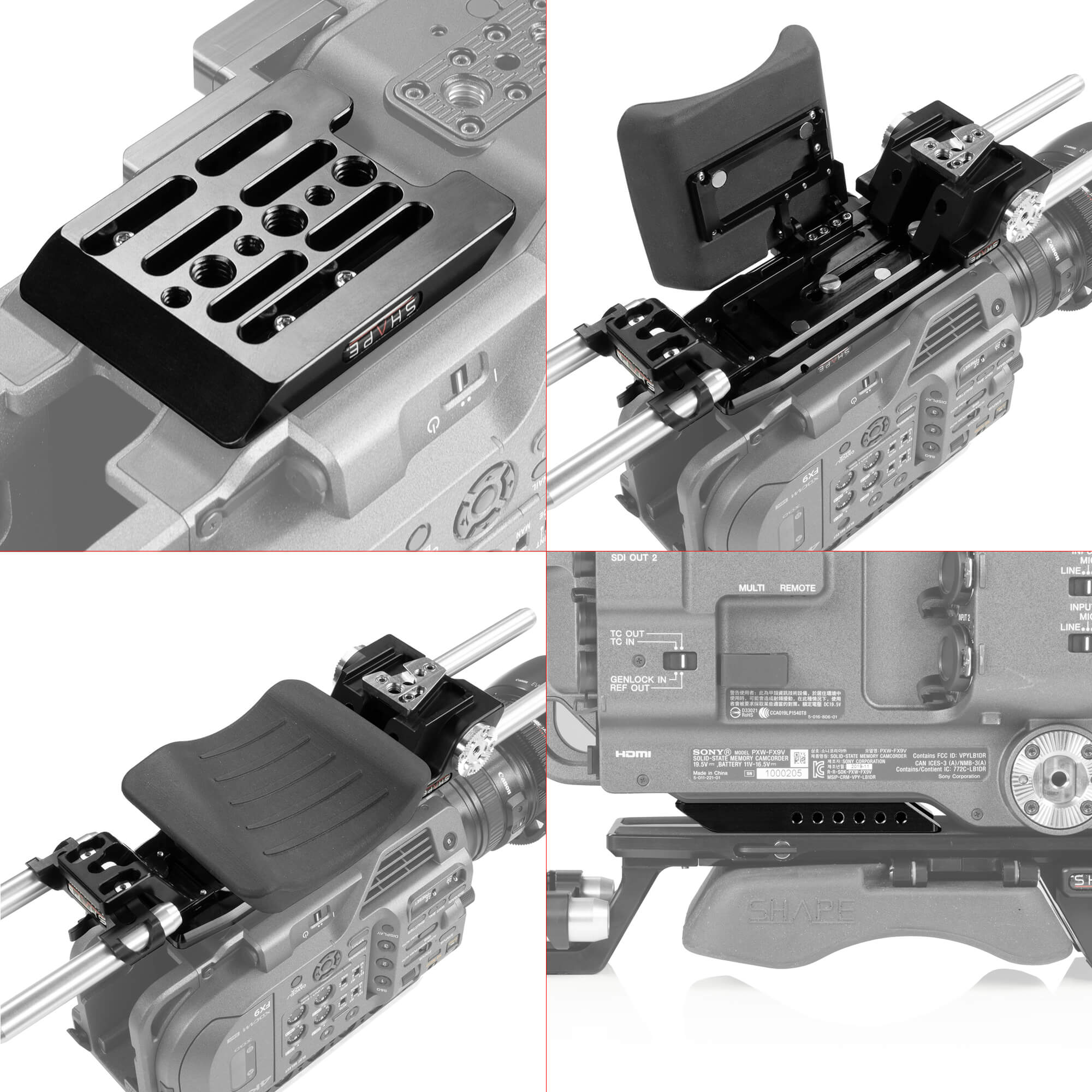 Sony FX9 V-lock quick release baseplate 05_SHAPE_Sony_FX9_V-Lock_Quick_Release_Baseplate