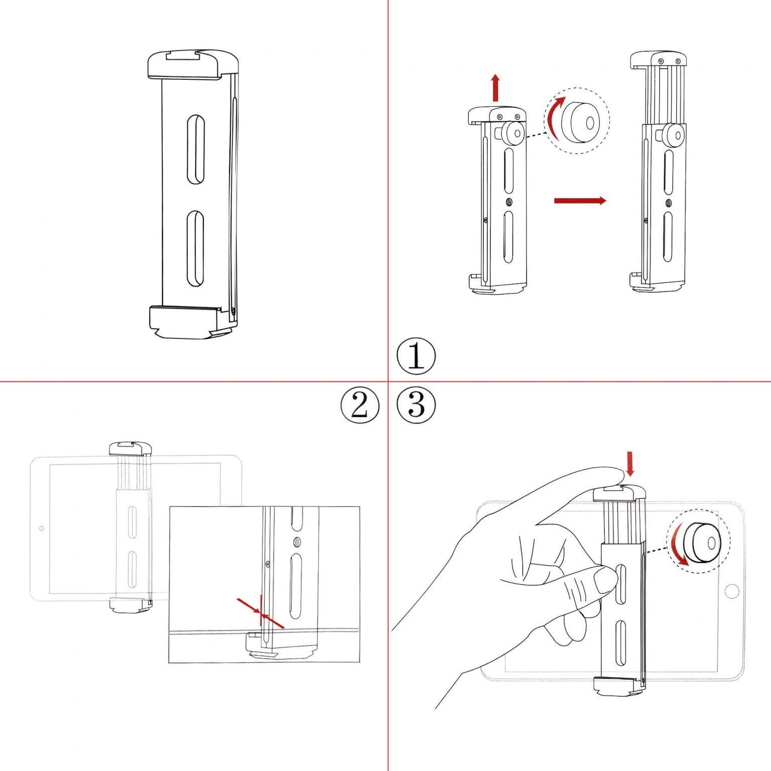Aluminum tablet tripod mount with cold shoe 06_SHAPE_Tablet_Aluminium_Clamp_Mount