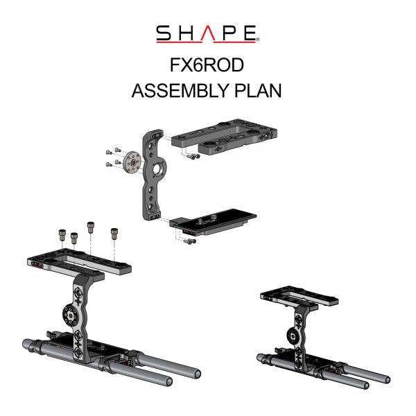 Sony FX6 camera cage and 15 mm LW rod system 07_SHAPE_Sony_FX6_Camera_Cage_and_Rod_Bloc_System