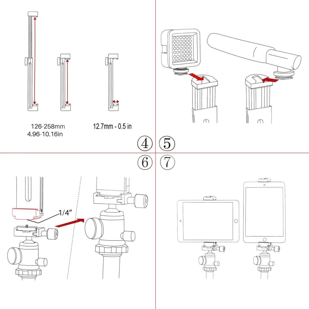 Aluminum tablet tripod mount with cold shoe 07_SHAPE_Tablet_Aluminium_Clamp_Mount