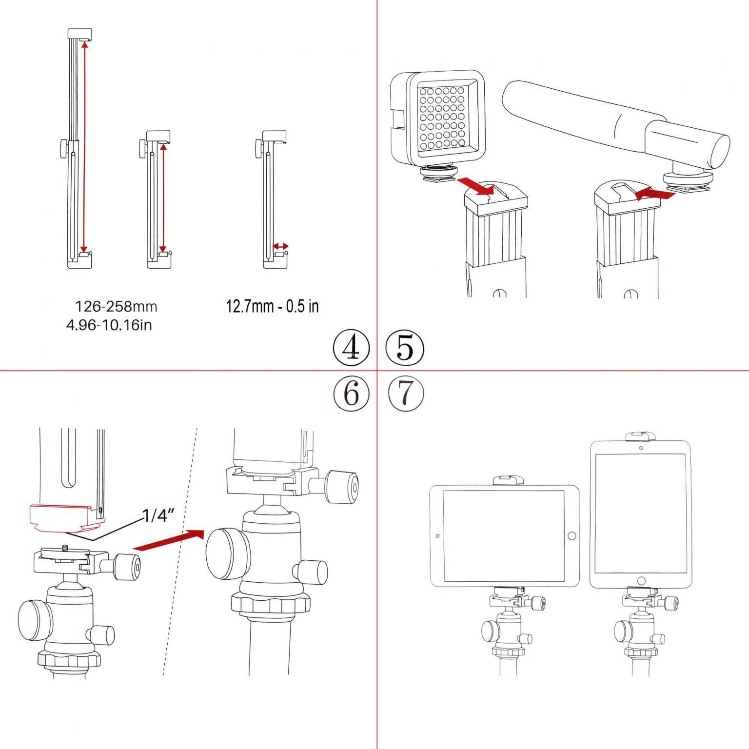 Aluminum tablet tripod mount with cold shoe 07_SHAPE_Tablet_Aluminium_Clamp_Mount