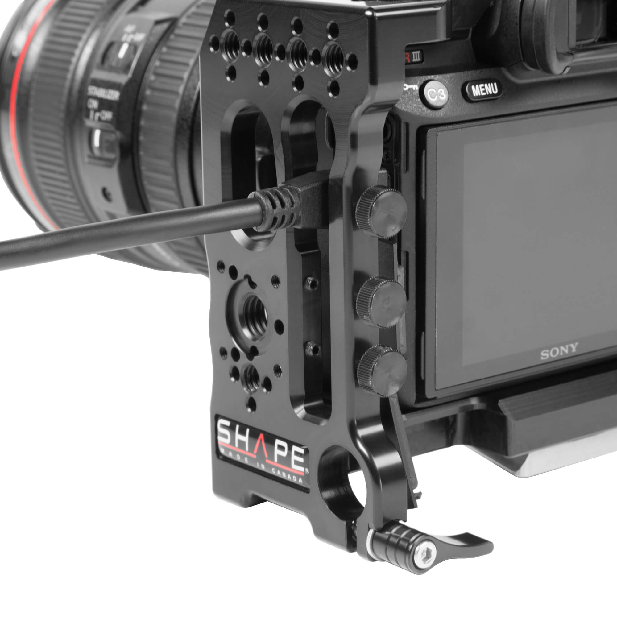 Sony A7R3 shoulder mount matte box follow focus 09_SHAPE_Sony_A7R_III_A7_III_Shoulder_Mount_Kit