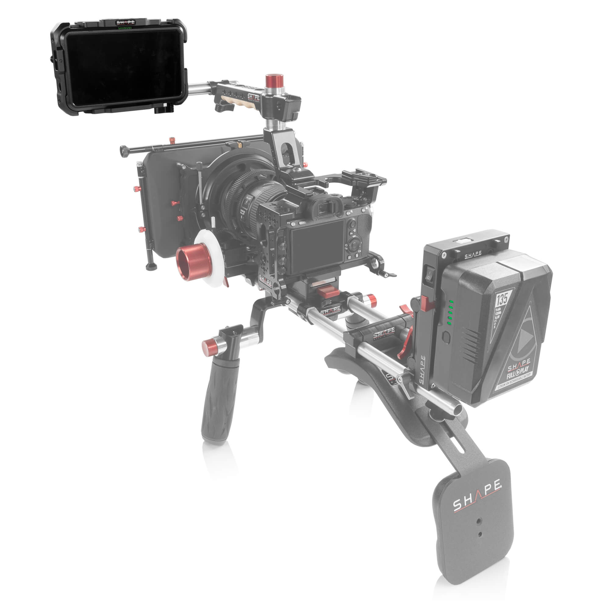 Atomos Shinobi monitor with 15 mm LWS swivel rod clamp 11_SHAPE_Monitor_Cage_with_Swivel_Rod_Clamp_for_Atomos_Shinobi