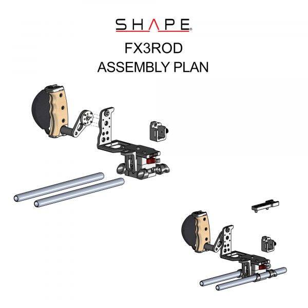 Sony FX3-FX30 Cage 15mm LW Rod System 11_SHAPE_Sony_FX3_FX30_Camera_Cage_and_Rod_Bloc_System