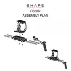 Canon C500 Mark II, C300 Mark III camera cage, baseplate with handle 14_SHAPE_Canon_C500_MKII_C300_MKIII_Camera_Bundle_Rig