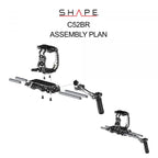 Canon C500 Mark II, C300 Mark III camera cage, baseplate with handle 15_SHAPE_Canon_C500_MKII_C300_MKIII_Camera_Bundle_Rig