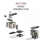 RED® KOMODO™ & KOMODO™ 6K PRODUCTION PACK full camera cage with 15 mm LW rod system 15_SHAPE_RED__KOMODO____KOMODO__6K_Production_Pack_Camera_Cage__Top_Handle_and_Rod_Bloc_System
