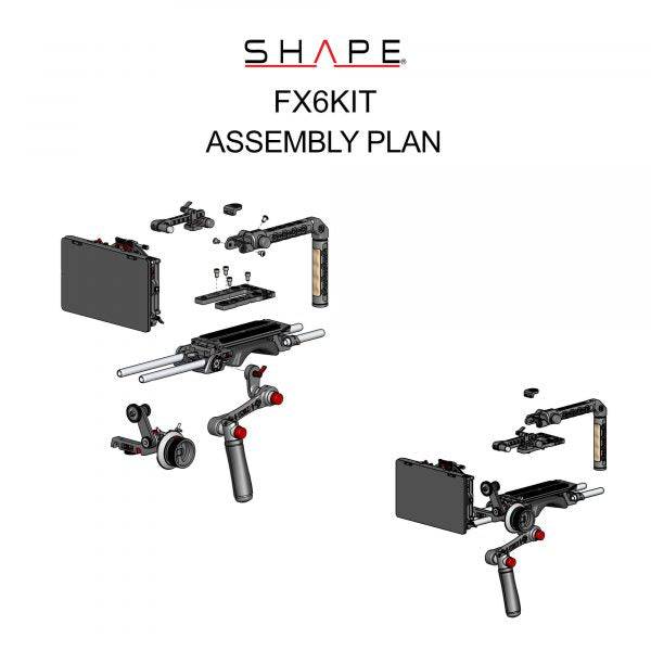 Sony FX6 baseplate, top plate, controller top handle, Quick handle, VF. mount, matte box, follow focus pro 30_SHAPE_Sony_FX6_Camera_Bundle_Rig_Kit